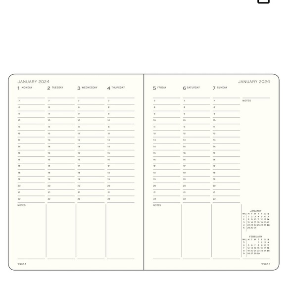 Leuchtturm 1917 2023-2024 A5 Academic Weekly Planner bullet journal NWT Port Red - Picture 2 of 9